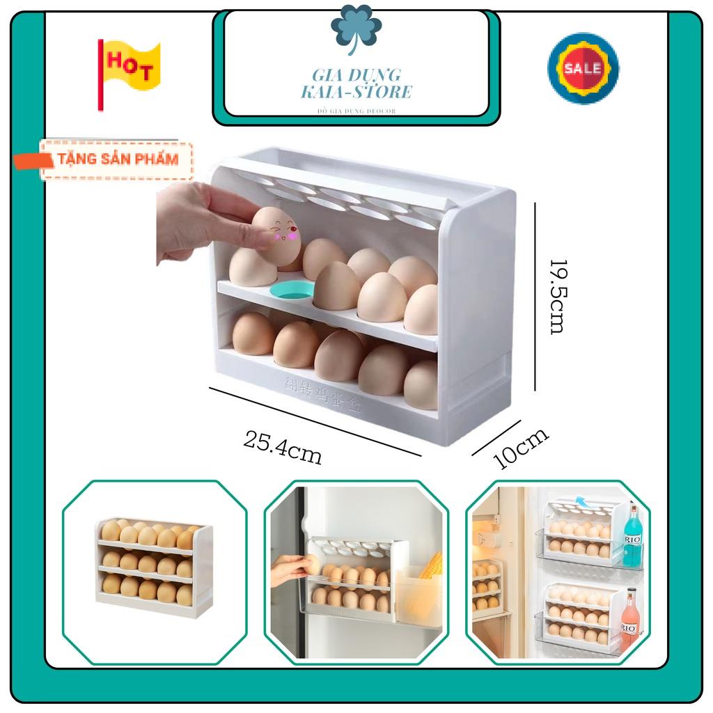 Vỉ đựng trứng 3 tầng nhỏ gọn tiện ích cho mỗi gia đình, Khay đựng trứng thiết kế các tầng gấp lật dễ dàng lấy & để trứng