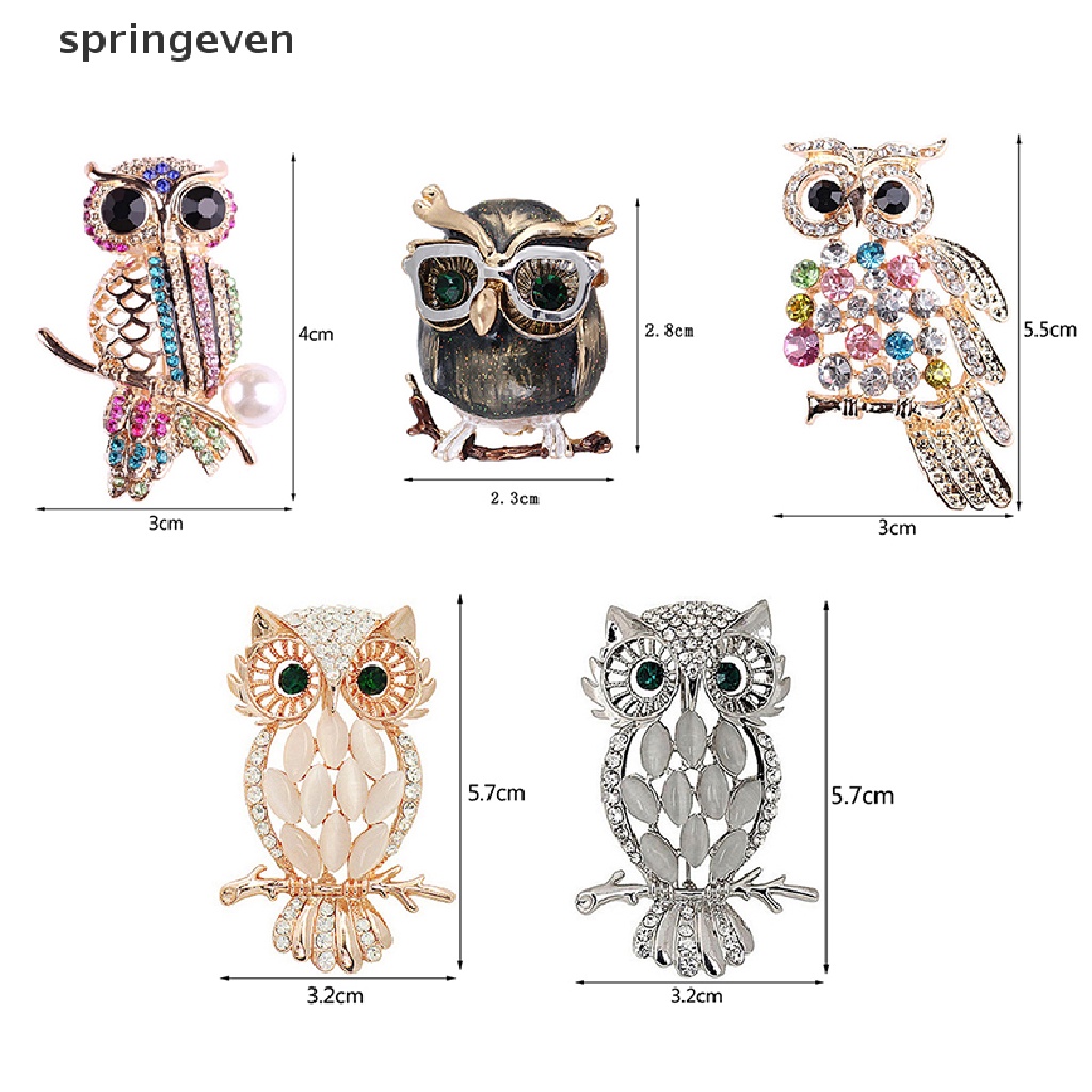 Ghim Cài Áo Hình Chim Cú Đính Đá Lấp Lánh Thanh Lịch