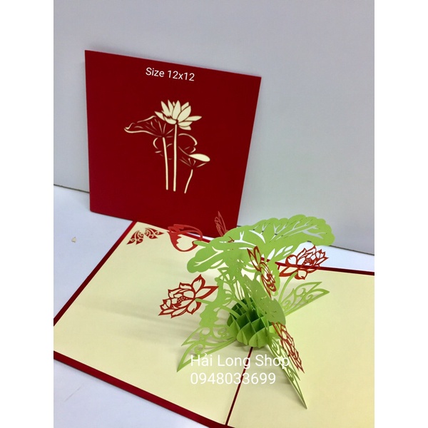 Hoa Sen - Lotus - Flower  - Thiệp 3D