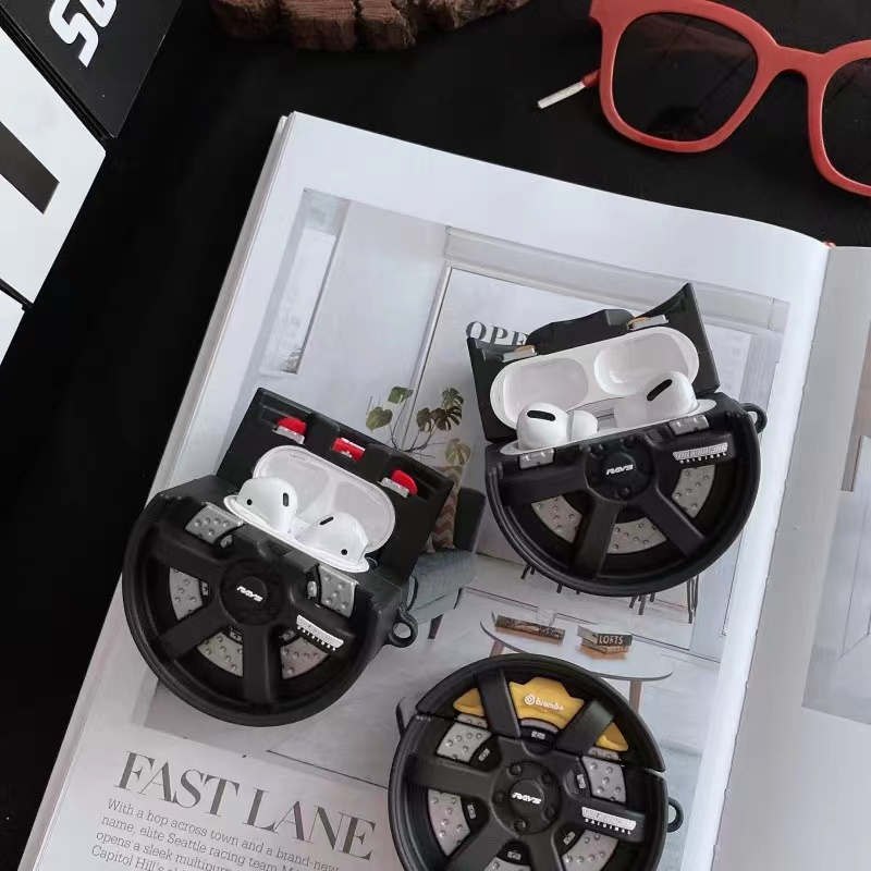 Vỏ Bảo Vệ Hộp Sạc Tai Nghe Bluetooth Không Dây Airpods 1 / 2 / pro 3 / pro 3 Hình Bánh Xe Hơi Sáng Tạo