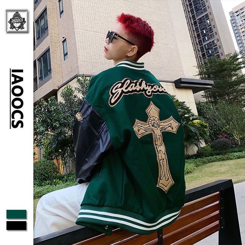 Áo Khoác Bomber Tay Da Thánh Giá Thời Trang Nam Nữ