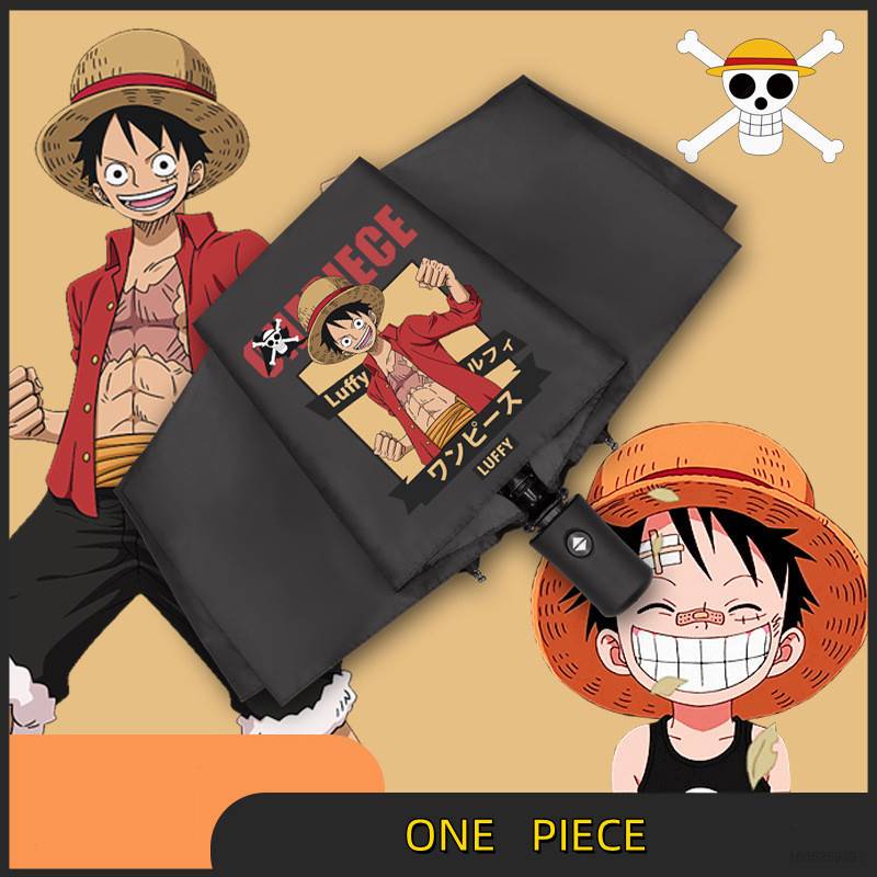 Dù Gấp Tự Động Chống Nắng Toàn Diện In Hình ONE PIECE Luffy Ace Animation Cho Học Sinh