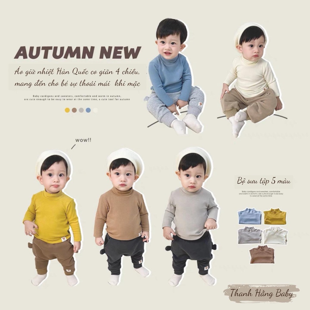 Áo Giữ Nhiệt Cho Bé , Áo Dài Tay Cho Bé Trai Bé Gái 3 Đến 17 Kg