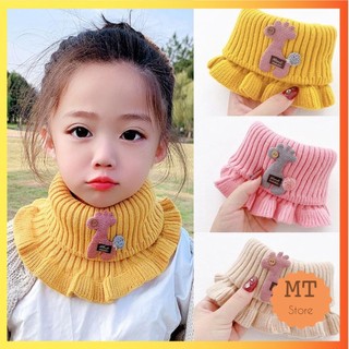 Khăn len ống viền bèo choàng cổ giữ ấm cho bé