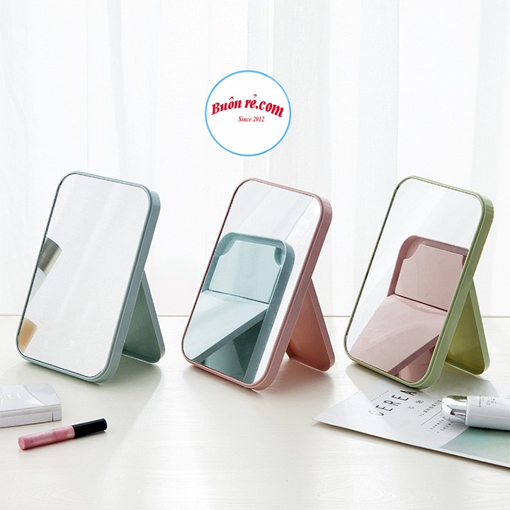 Gương để bàn trang điểm hình chữ nhật- Gương để bàn chân đứng chữ T, nhỏ gọn, tiện dụng, dễ dàng mang theo Br01317