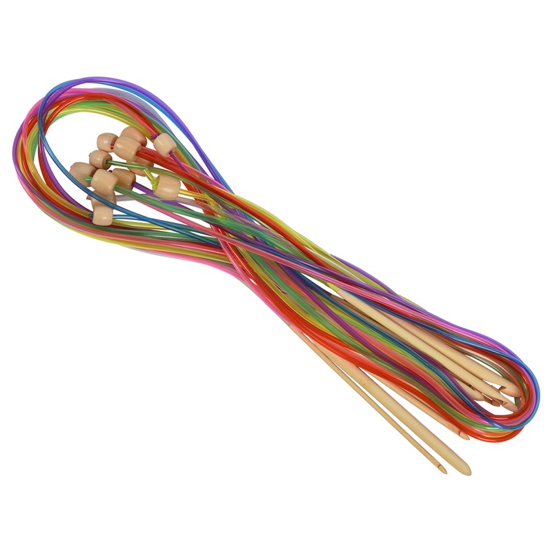 Bộ 1 / 12 Dụng Cụ Móc Đan Len Bằng Tre Tự Nhiên Linh Hoạt Màu Sắc Ngẫu Nhiên