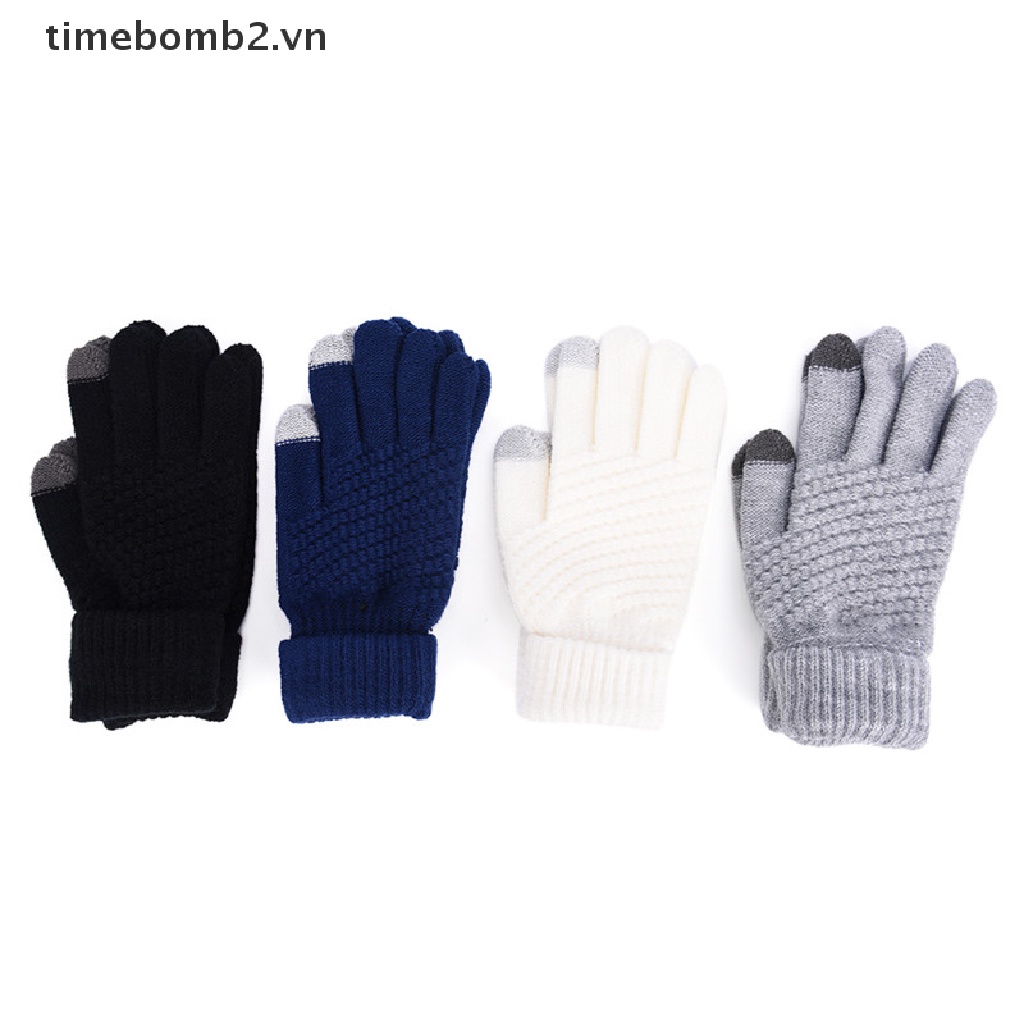 Găng Tay Len Giữ Ấm Mùa Đông Có Thể Dùng Màn Hình Cảm Ứng Thời Trang Cho Nam Nữ