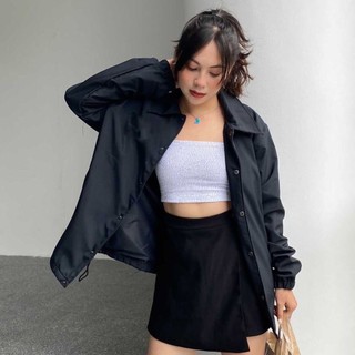 ÁO KHOÁC KAKI JACKET TRƠN ĐEN NAM NỮ UNISEX NAM NỮ LOCAL BRAND