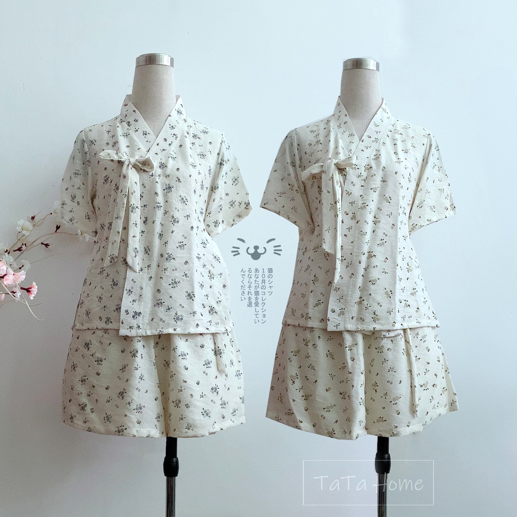 Đồ Bộ Ngủ Mặc Nhà Phong Cách Nhật Bản - Set Yukata Mặc Nhà