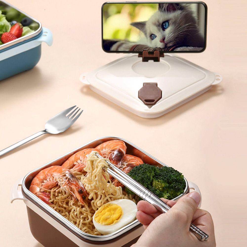 Hộp Đựng Cơm Trưa Bằng Thép Không Gỉ 304 Có Thể Tái Sử Dụng