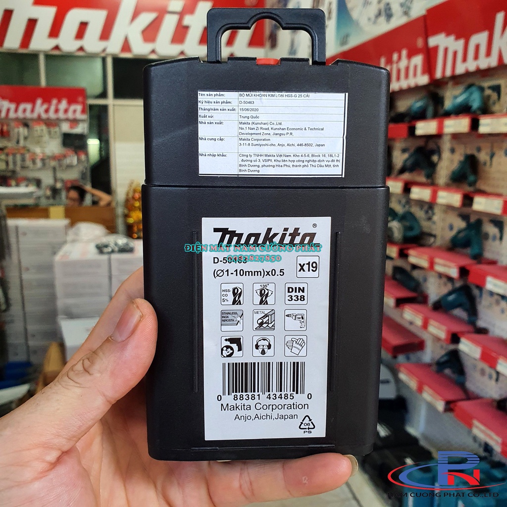 Bộ mũi khoan HSS- Co 19 chi tiết Makita dùng cho Inox và kim loại D-50463