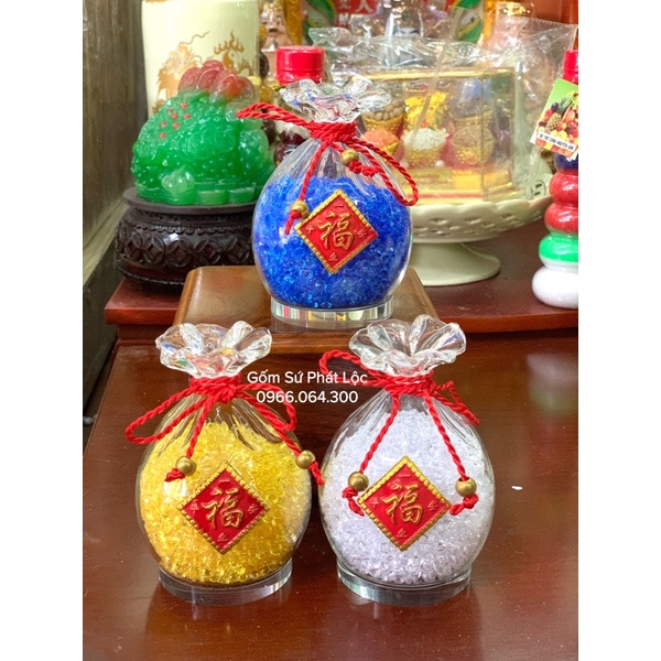 Túi Tiền Kim Cương Ngũ Sắc Phong Thuỷ, Túi Tiền Vàng Phong Thuỷ Tài Lộc, Hũ Kim Cương Ngũ Sắc