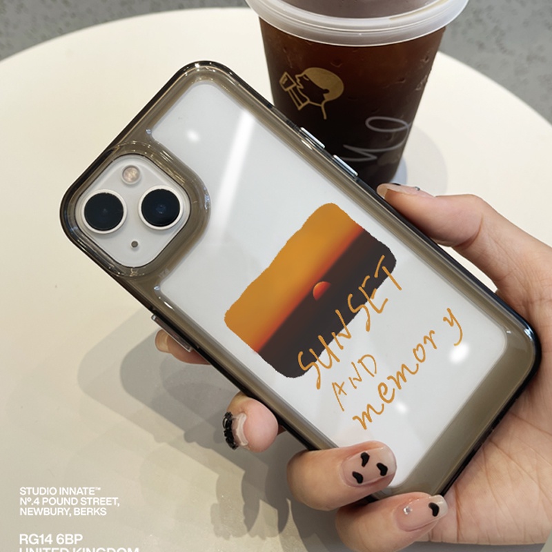 Ốp Điện Thoại DecoPhone Acrylic tpu acrylic Trong Suốt Hình Hoàng Hôn Cho iphone 6s 7 8 plus x xs xr 11 12 13 14 15 max pro