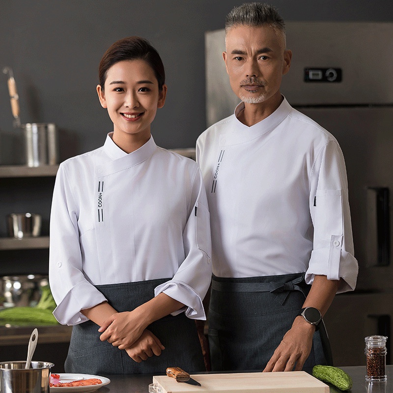 Áo Đầu Bếp Dài Tay Cao Cấp Phong Cách Phương Tây Số 1 A2