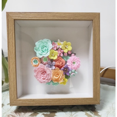 Khung Ảnh Để Bàn gỗ 3D trong suốt 12*17*4,5cm 1 mặt KA9 Khung Hình mô hình hoa khô đất sét tiêu bản tranh giấy kèm đế