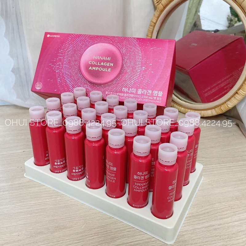 1 hộp nước uống đẹp da cao cấp LG OHUI Hanami Collagen Ampoule 28 lọ - Hàng Chính Hãng công ty LGVina