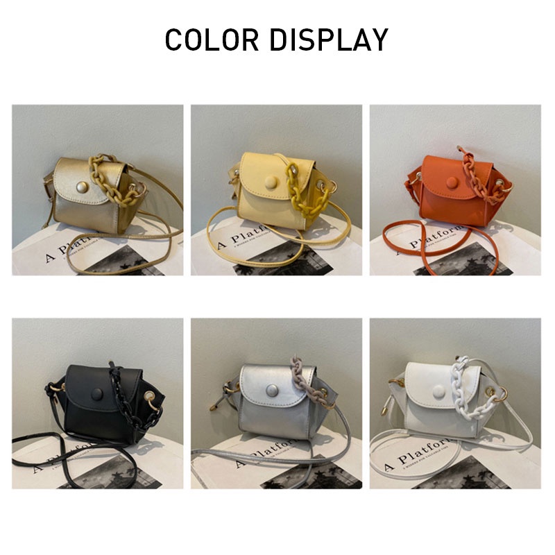 MISCHA Túi Đeo Chéo Mini Hình Vuông Màu Trơn Đơn Giản Thời Trang 2022 Cho Nữ