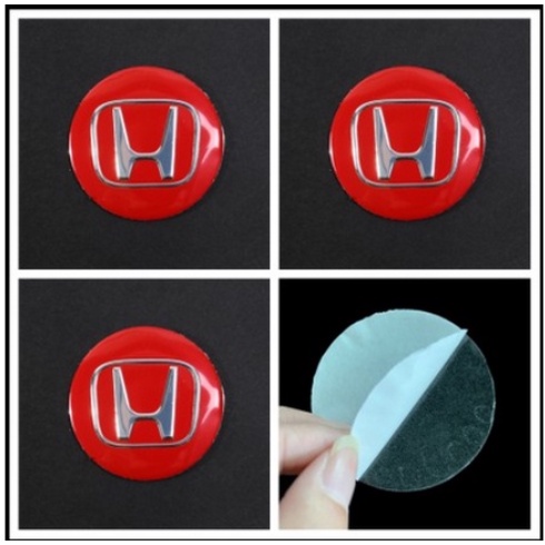 Set bộ 4 miếng ốp chụp mâm dán trang trí bánh xe hơi ô tô 56mm cho Honda logo City Civic Accord Jazz Brio CRV