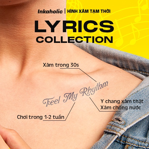 [LYRICS Collection Inkaholic xăm tạm thời Y HỆT xăm thật trong 15 ngày, 100% tự nhiên và chống nước