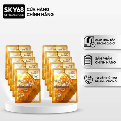 Combo 10 Mặt Nạ Dưỡng Sáng, Săn Chắc Da Sữa Ong Chúa 3W Clinic Royal Jelly Mask Sheet 23ml x 10