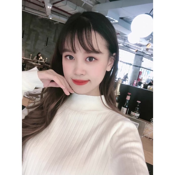 Áo len cổ 3 phân gân to dáng basic