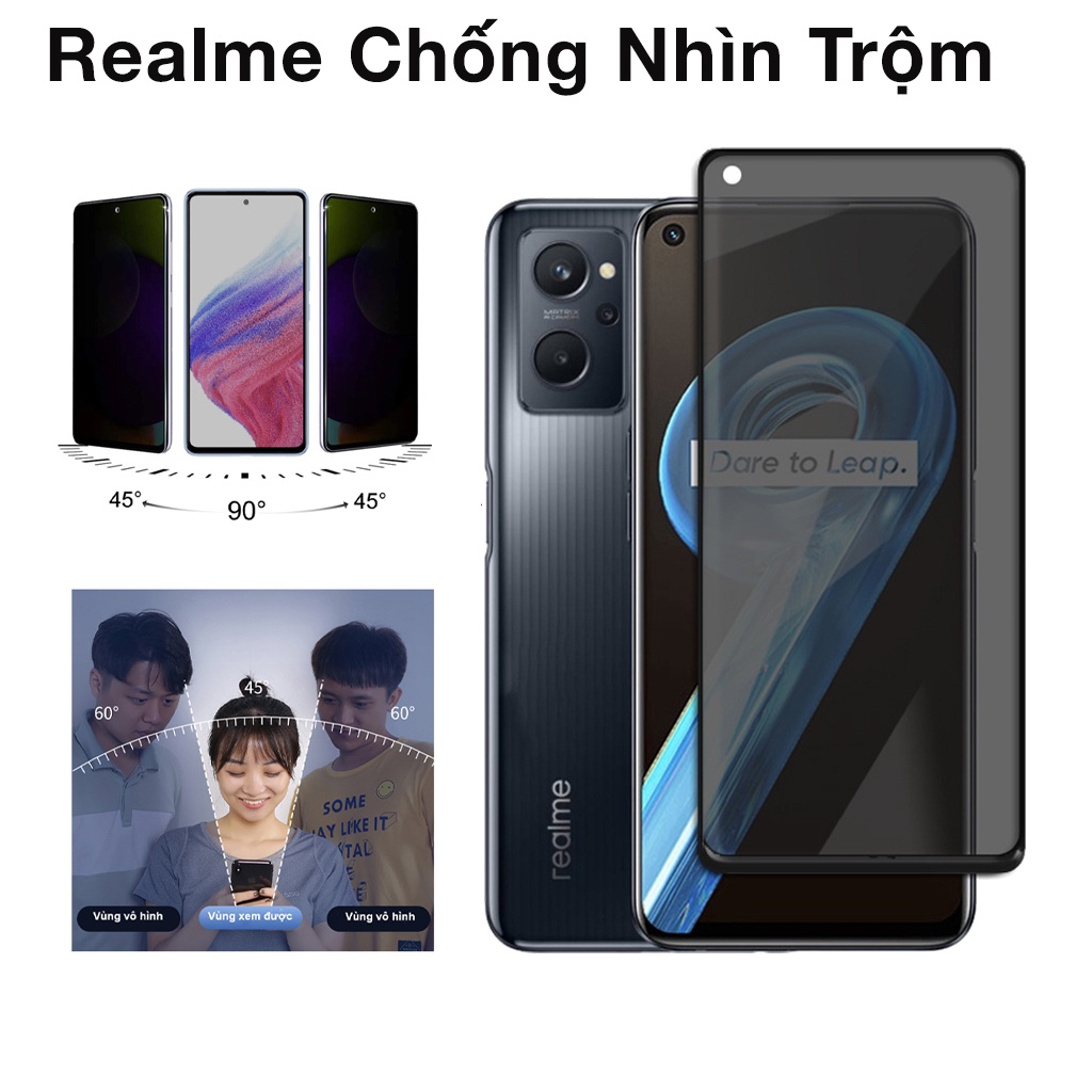 Cường lực chống nhìn trộm Realme 9pro 8 C35 6i Q C3 C11 C12 C17 C15 C25 C25s C21y C25y full màn tổng hợp Kính-[CNT]