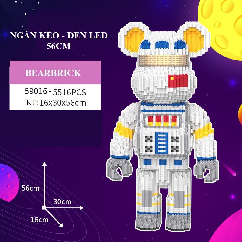 Mô hình lắp ráp gấu bearbrick cỡ lớn 55cm siêu hot xếp hình gấu đáng yêu trang trí decor
