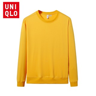 Áo thun Uniqlo Nam Nữ Cotton Loose Plus Size Nữ Áo thun dài tay Jumper