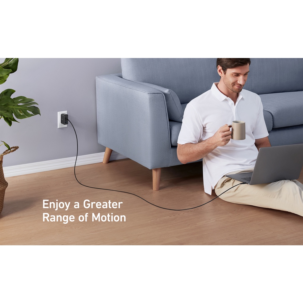 Sạc Anker 65w GaN A2663 Kèm Cáp C to C 100w A8856 Dài 1.8m Sạc Nhanh Điện Thoại Laptop Máy Tính Bảng