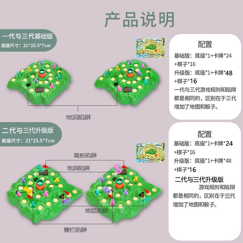 Bộ Trò Chơi Cờ Hình Thỏ/Rùa Tương Tác Giữa Cha Mẹ Và Bé