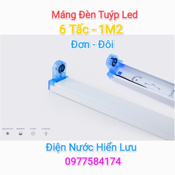 Máng Đèn Led Tuýp 1M2, 6 Tấc Đơn - Đôi