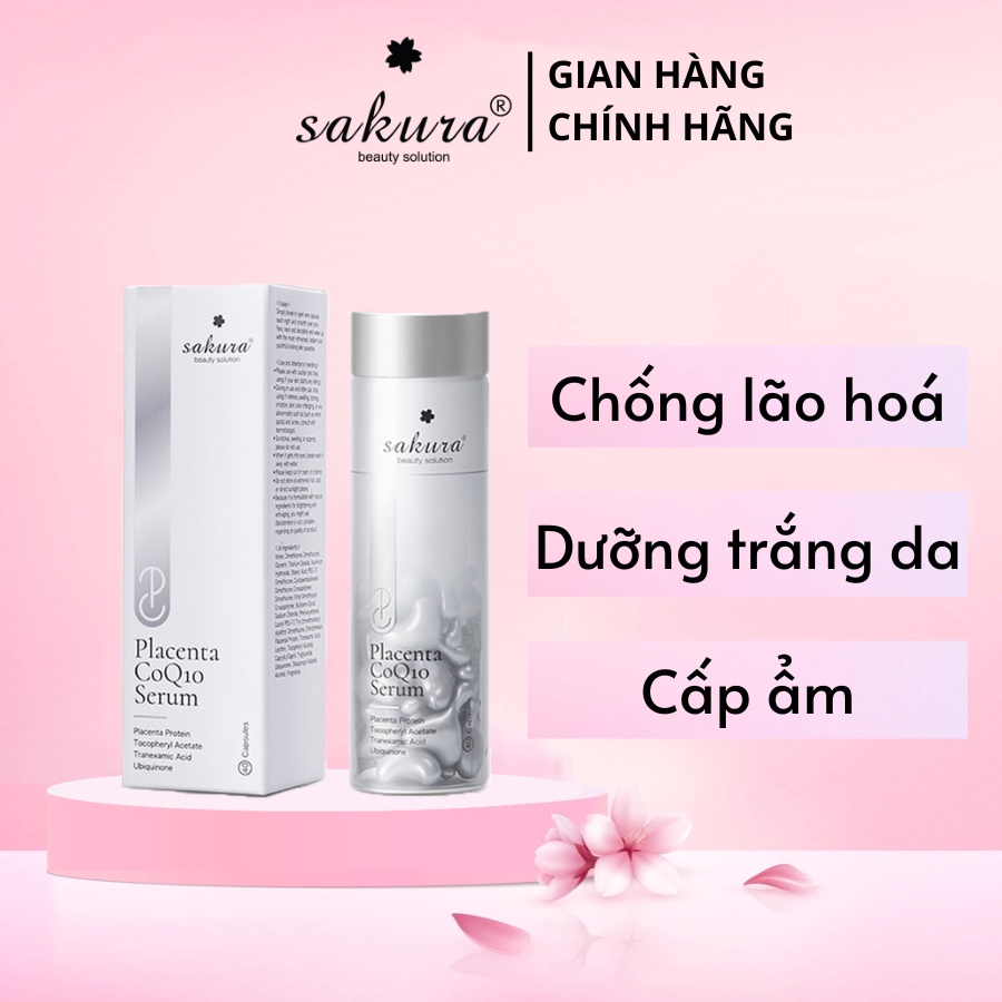 Serum chống lão hoá Sakura Placenta CoQ10 dưỡng trắng 40 viên