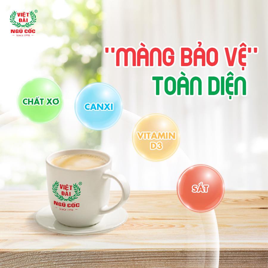 Bột Ngũ Cốc Gạo Lứt Huyết Rồng Canxi VIỆT ĐÀI Thơm Ngon Giúp Thanh Lọc Cơ Thể Túi 600g