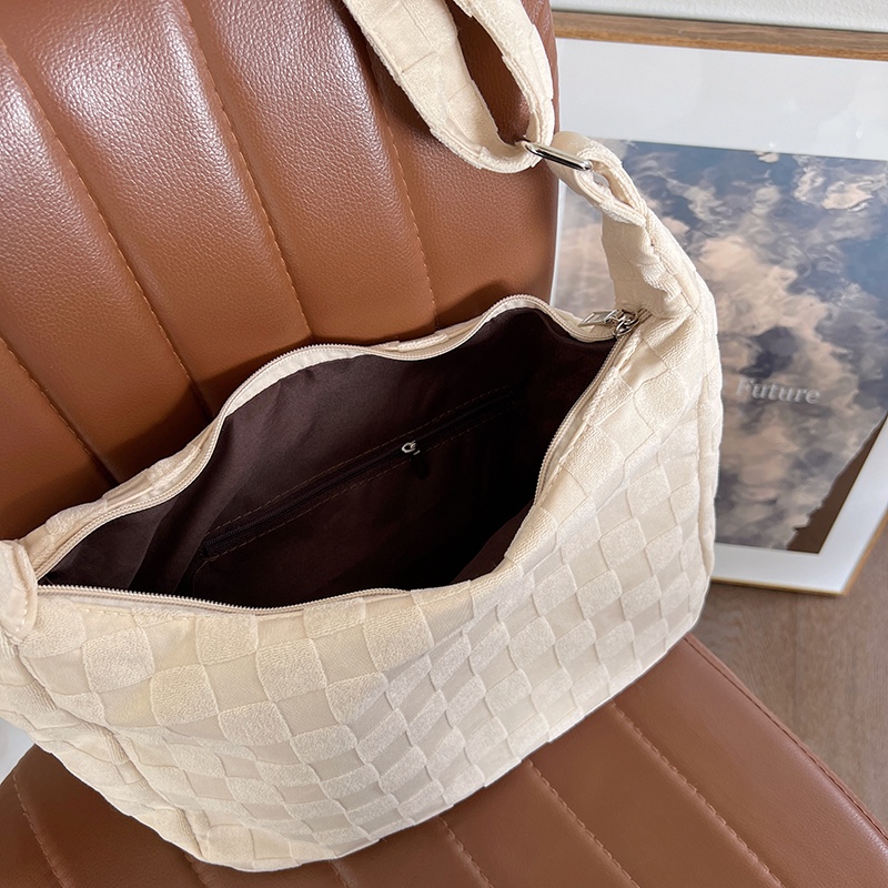 Túi Xách canvas Sức Chứa Lớn Họa Tiết Sọc Caro Thời Trang Cho Nữ