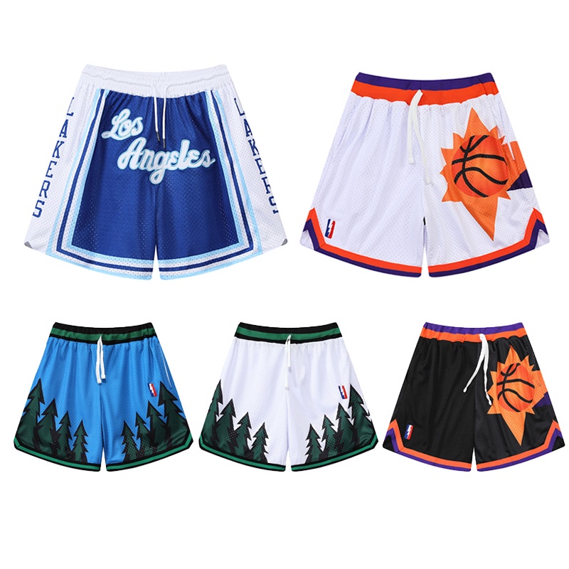Quần Short Thể Thao Bóng Rổ NBA Dáng Rộng Ngắn Hai Lớp Nhanh Khô Chất Lượng Cao Cho Nam