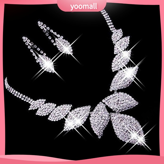 Bộ Vòng cổ + Bông Tai Hình Chiếc Lá Thời Trang Cho Nữ