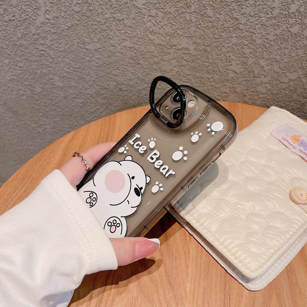 Ốp Điện Thoại Cho IPhone 14promax 14 13promax 13 12 11 Dễ Thương Nắp Đậy Ống Kính Máy Ảnh Hình Gấu Trúc Đáng Yêu Ốp