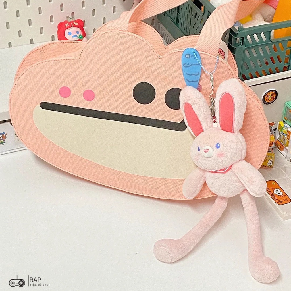 Móc khóa thỏ rút tai độc đáo dễ thương mềm mịn nhiều màu sắc Ráp trang trí túi xách, balo, làm quà tặng bạn bè