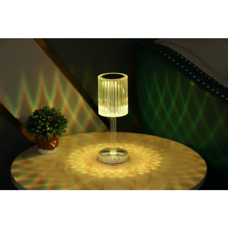 Đèn bàn pha lê kim cương có remote 16 màu,,,,