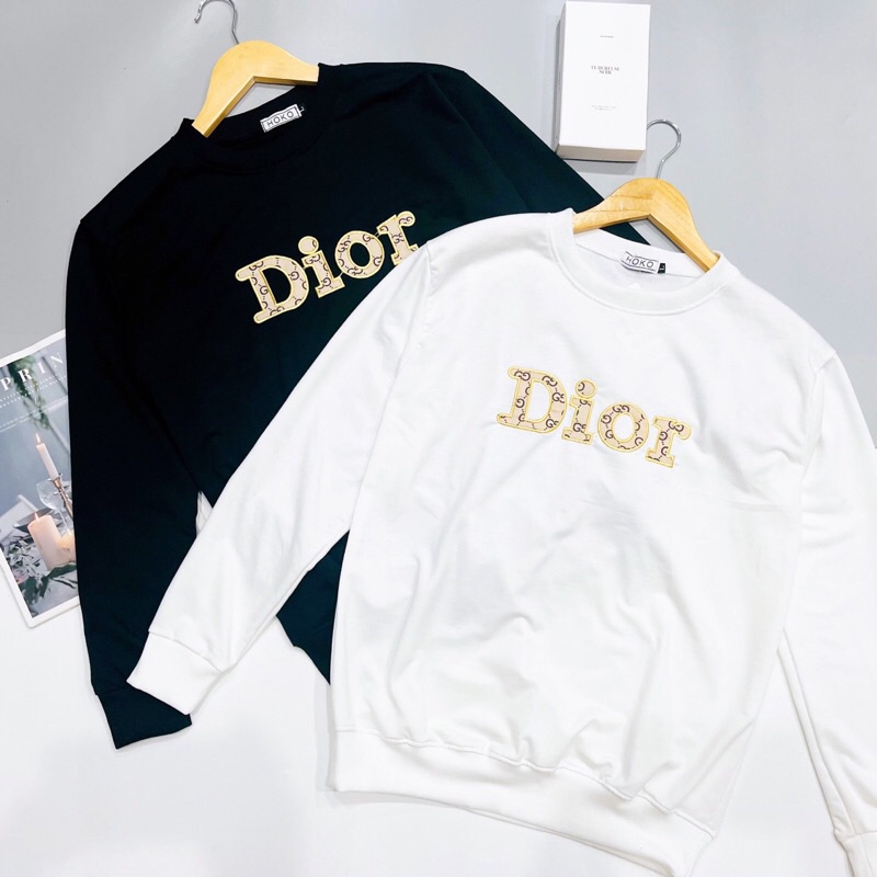 Áo nỉ sweater thu đông nam nữ unisex dài tay in chữ DIO to, vải mềm mịn giữ ấm co giãn tốt áo đôi nỉ thu đông giá tốt