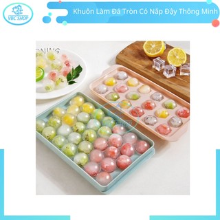 Khuôn Làm Đá Tròn Có Nắp Đậy Thông Minh Tiện Lợi, Khay Làm Đá Tiện Ích Dễ Sử Dụng