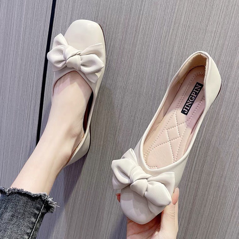 Giày Búp Bê Đế Cao 3 phân Chất Liệu Da Hàng Thời Trang Cao Cấp