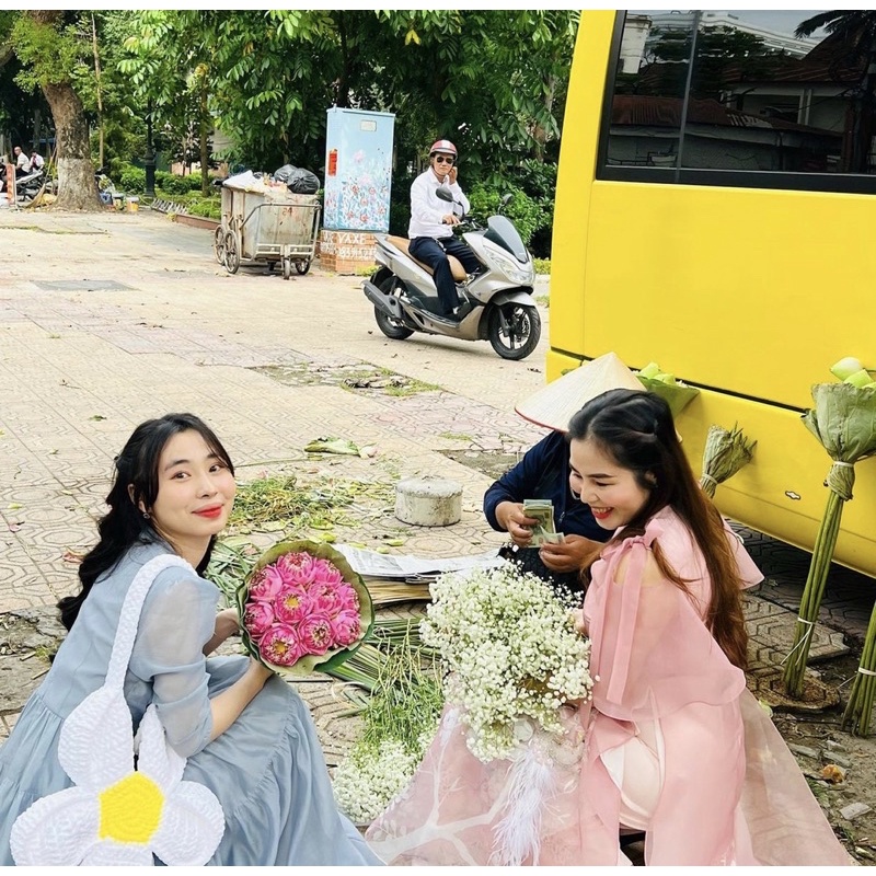 BLOOM FLOWER CROCHET BAG- TÚI LEN BÔNG HOA BIGSIZE