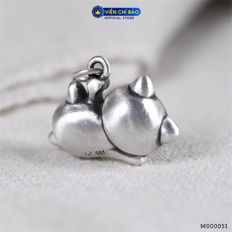 Mặt dây chuyền bạc nữ mèo Hạnh Phúc ( Riêng Mặt ) chất liệu bạc 925 thời trang phụ kiện trang sức Viễn Chí Bảo M000051