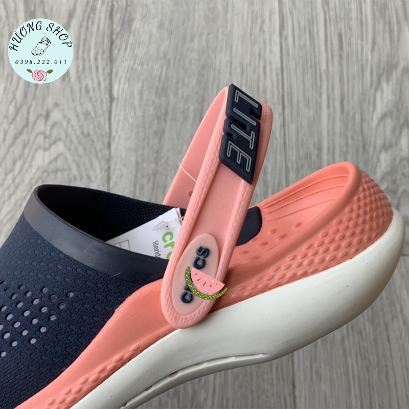 Sục Literide News Navy hồng cá tính, êm nhẹ, đế ma sát chống trơn trượt cho nữ