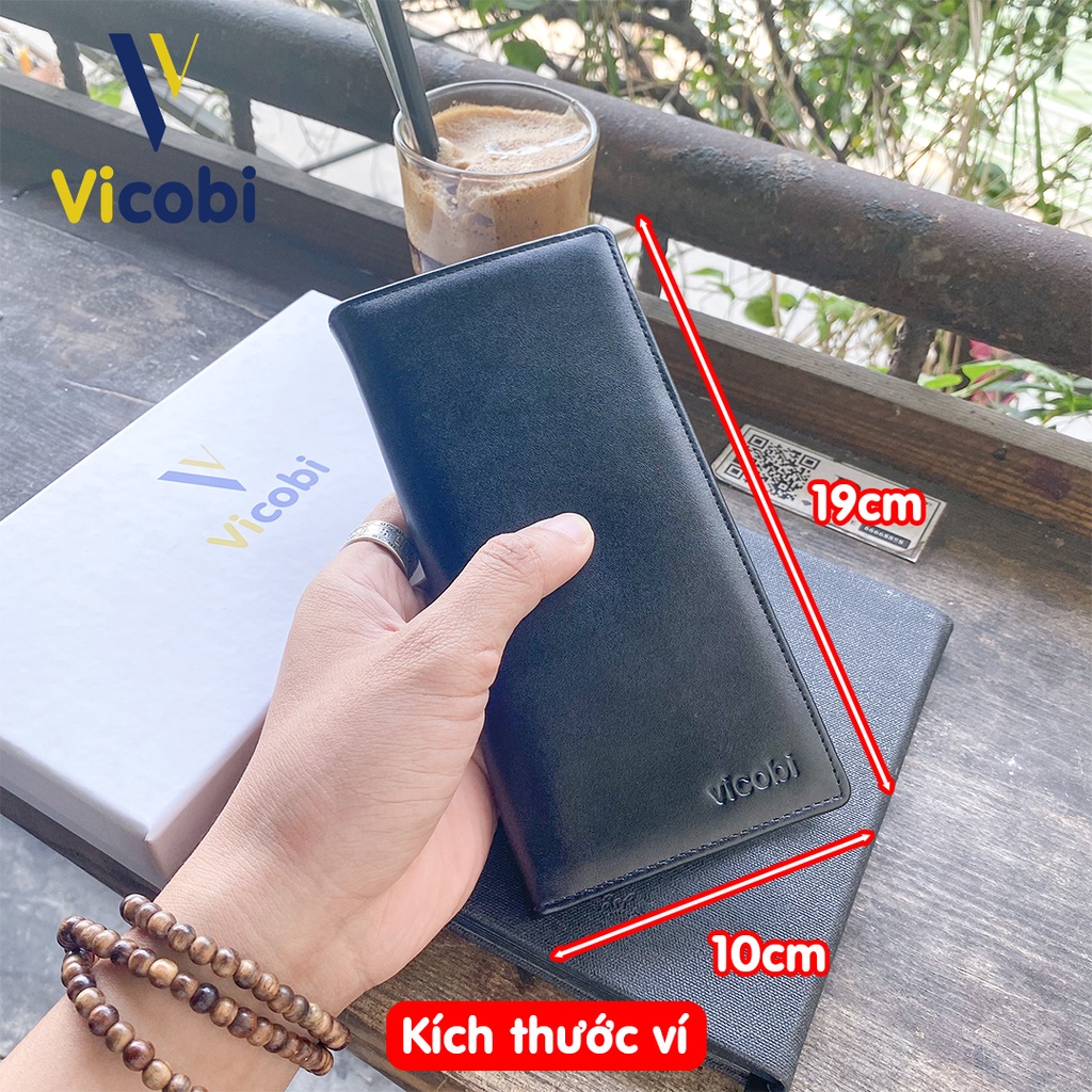 [Mã BMLT35 giảm đến 35K đơn 99K] Ví dài da bò Vicobi D4, có ngăn khóa trong để được các loại giấy tờ tùy thân cũ và mới