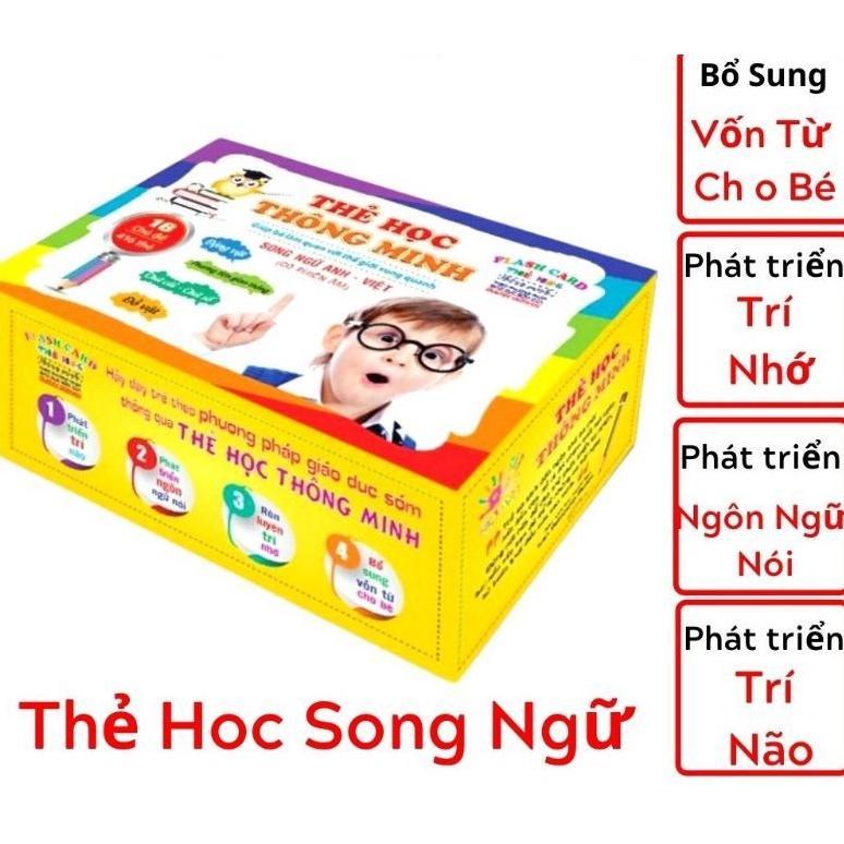 Bộ thẻ học song ngữ 416 thẻ Việt Anh cho bé,, 16 chủ đề .giúp bé phát triển tư duy thông mình, sáng tạo -Loki