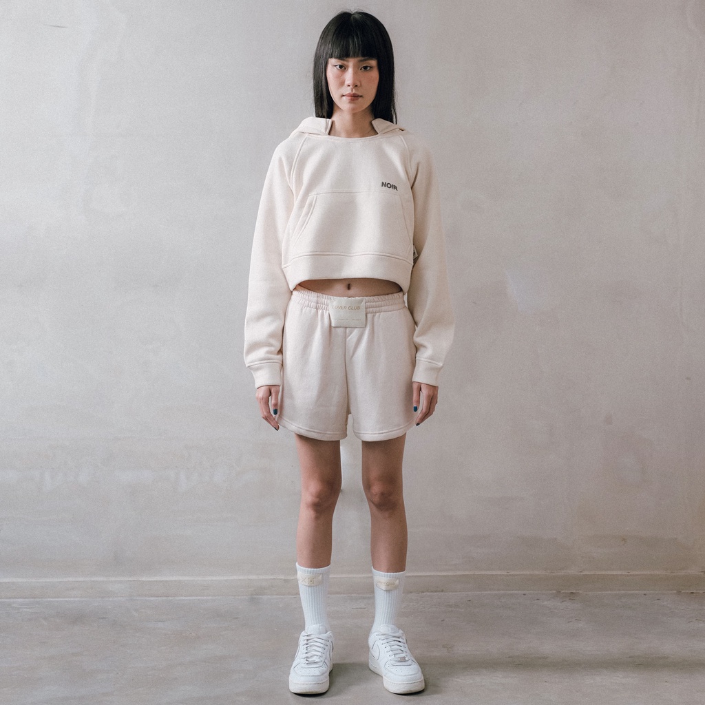 Áo khoác hoodie nữ cotton đa dụng phom croptop - LOVERCLUB HOODIE CROPTOP - The Noir