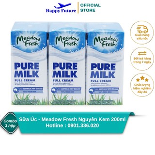 [Combo 12 Hộp] Sữa Tươi Tiệt Trùng Nguyên Kem Meadow Fresh 200ml - Nhập khẩu Úc