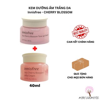 Kem dưỡng trắng và dưỡng ẩm ban đêm Innisfree Cherry Blossom Jelly & Tone-up Cream 20ml